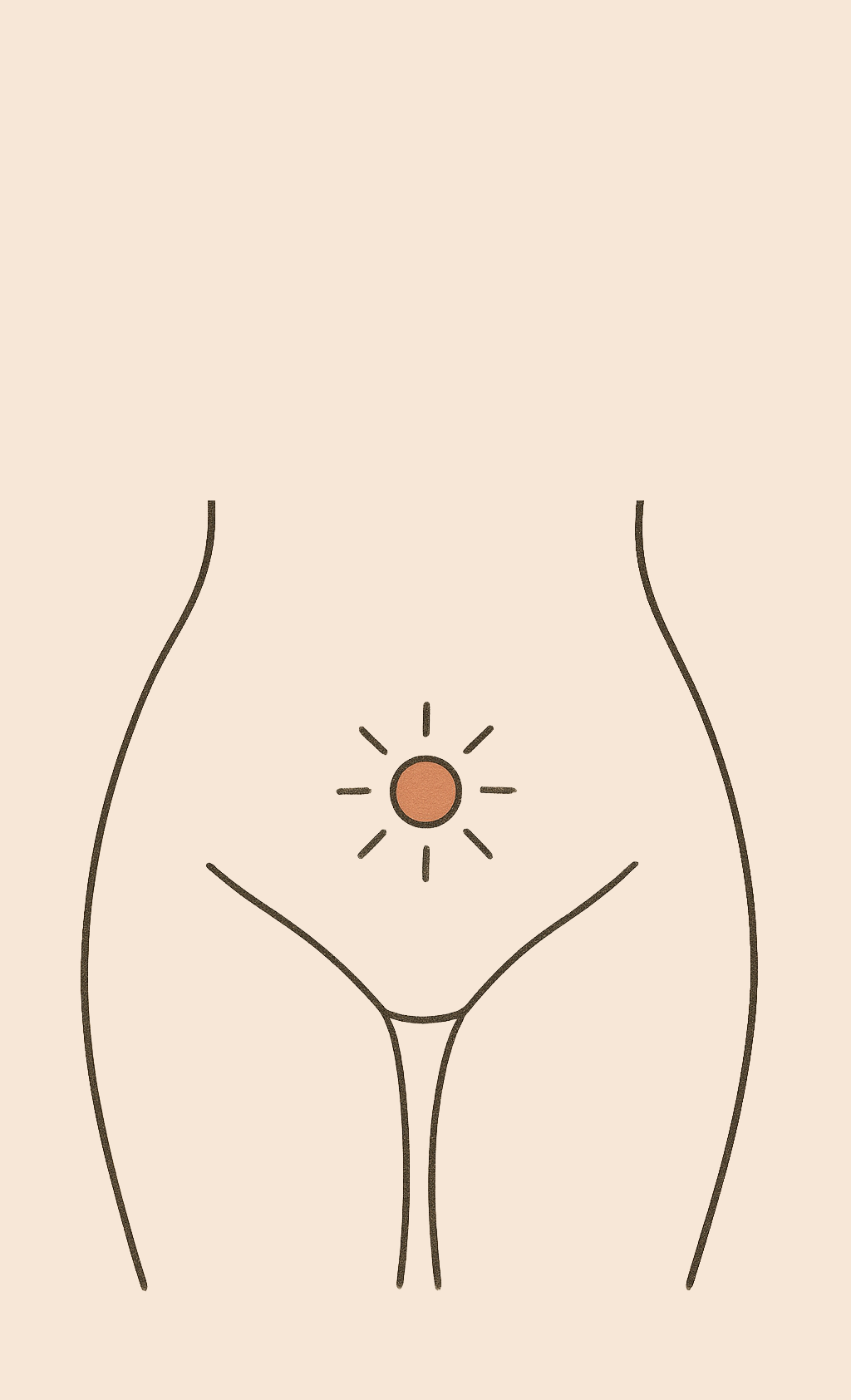 Outline of a body with a sun in the middle