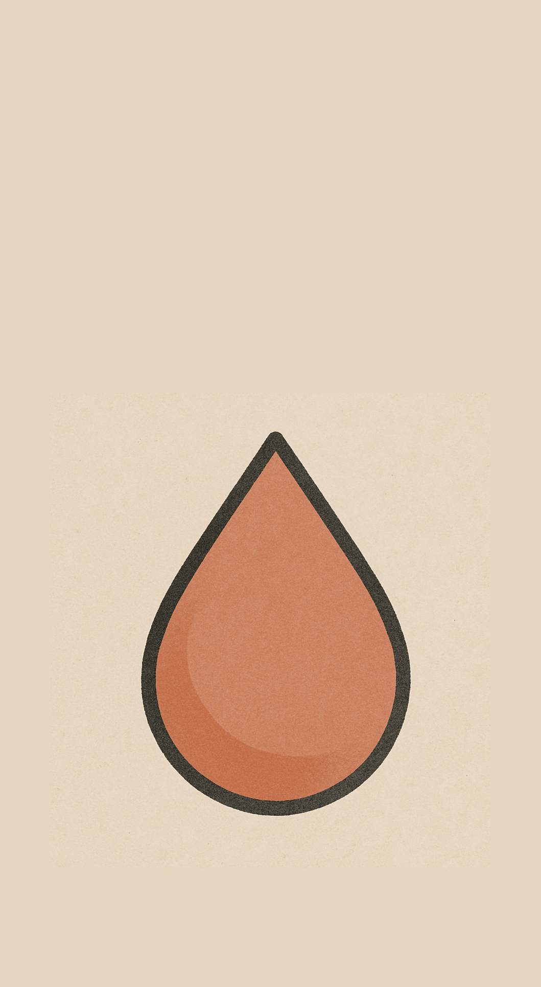 red tear-dropped shape drop