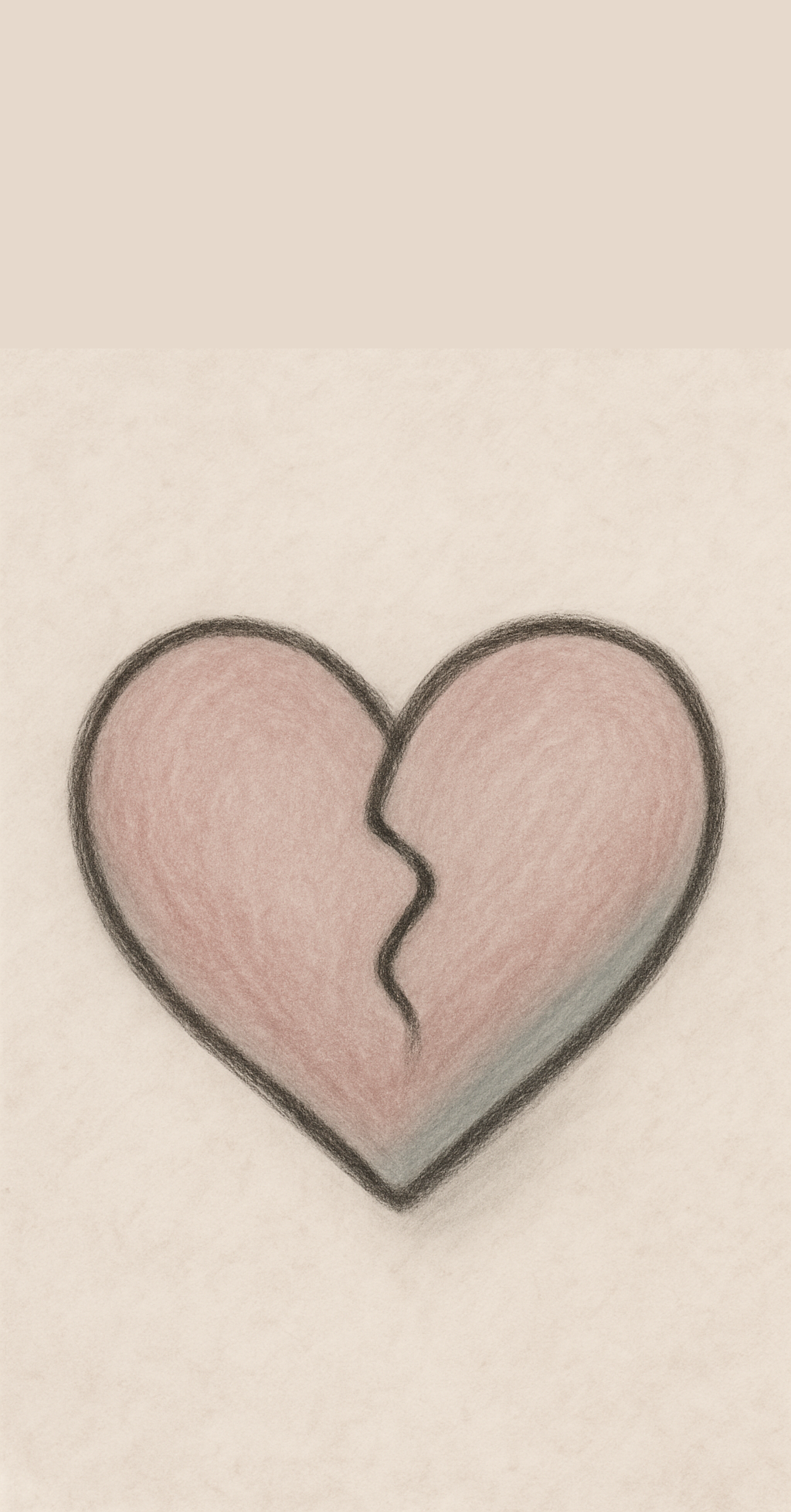 Pink shaded, broken heart