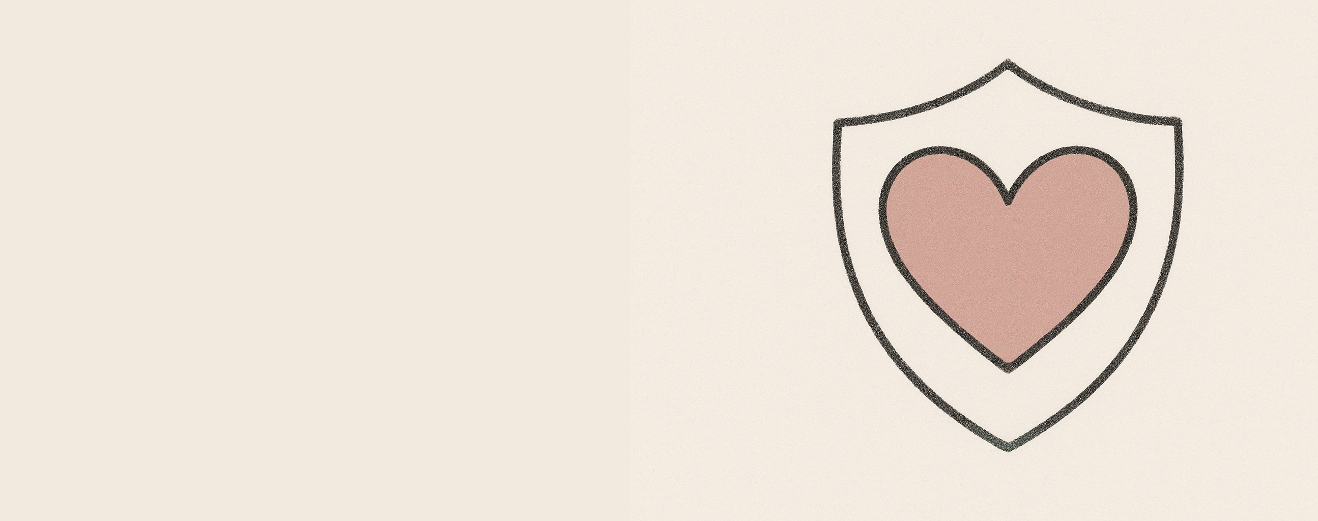 red heart with a shield outline around it