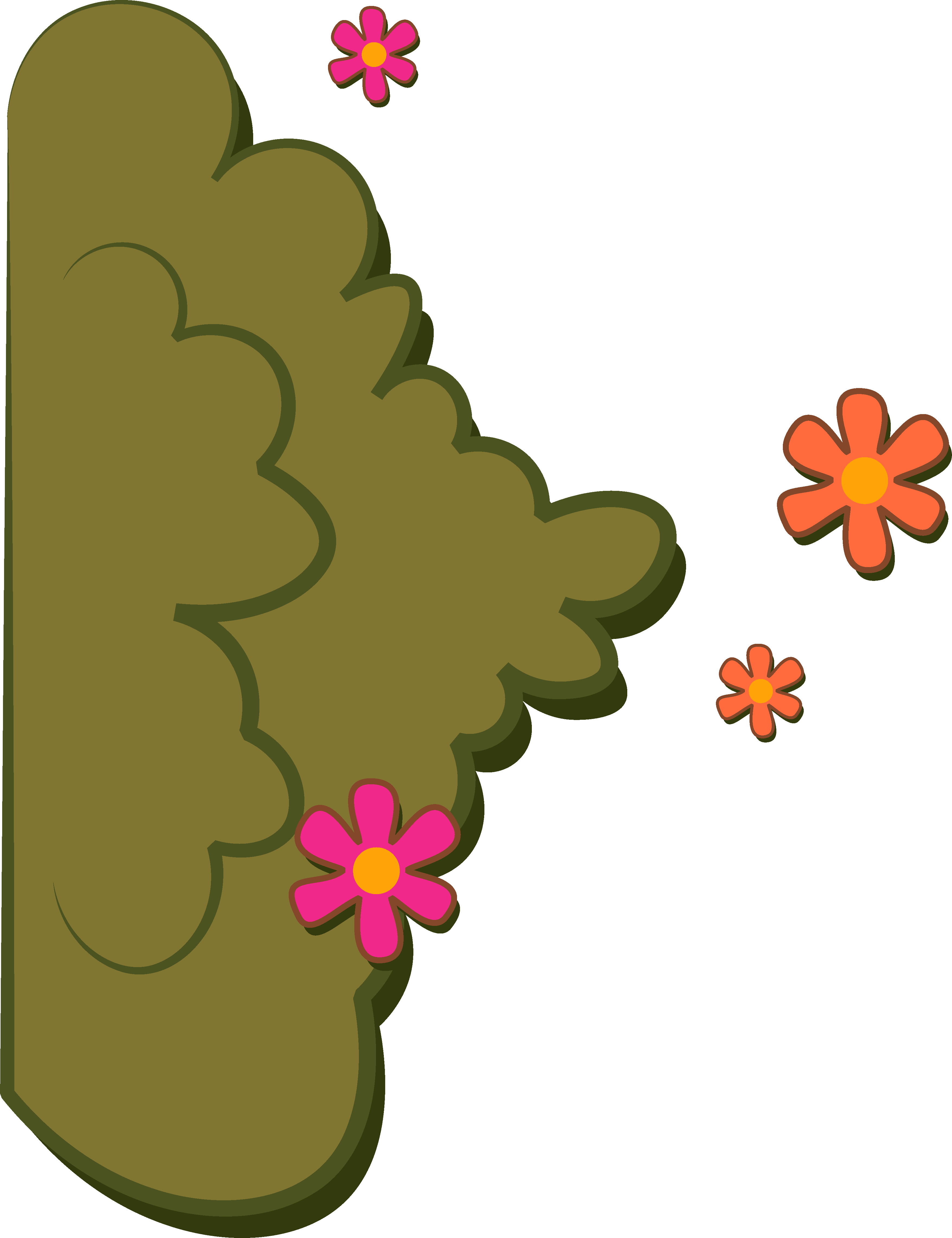 green bush and flowers