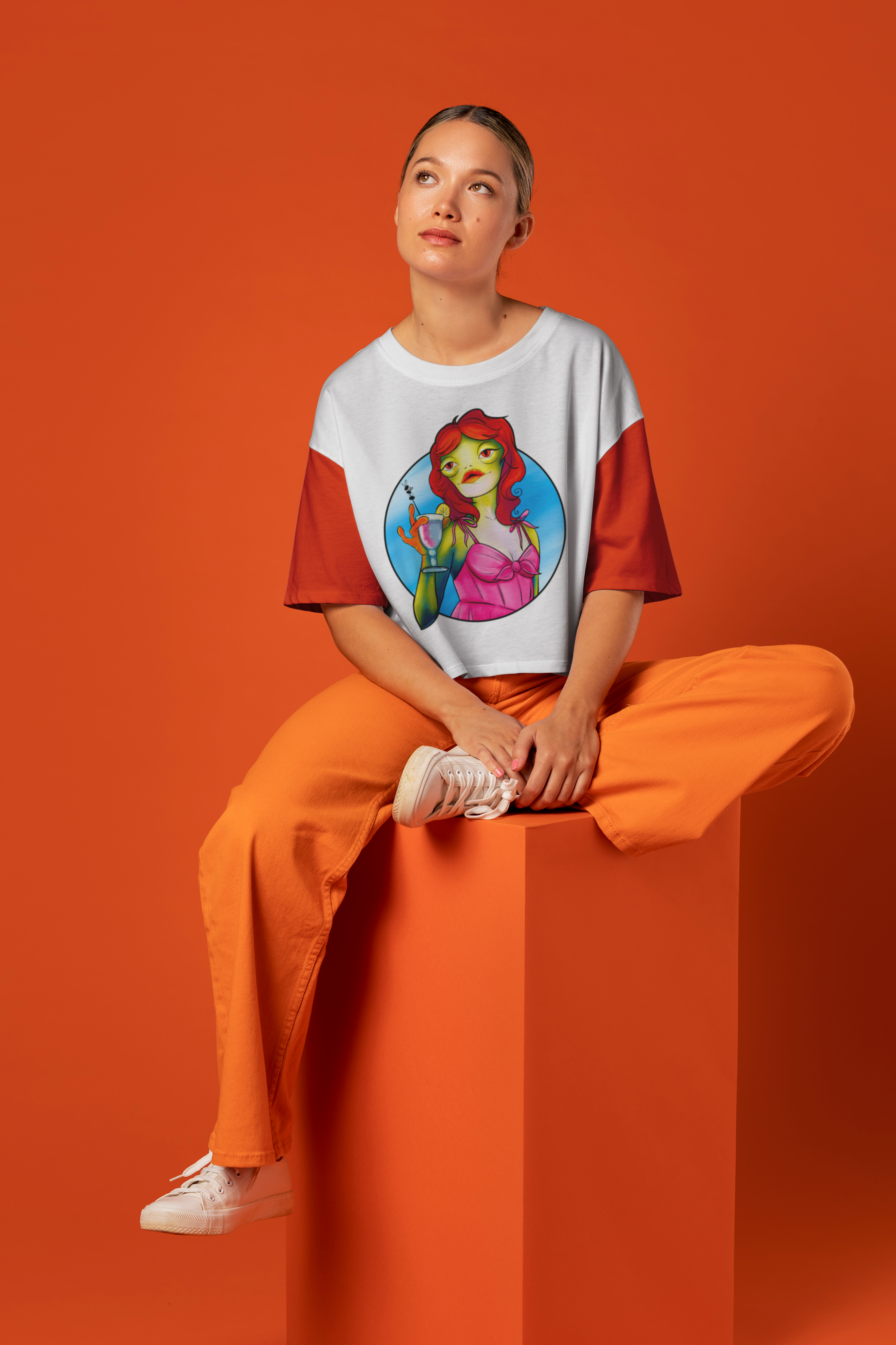 shirt mockup sitting